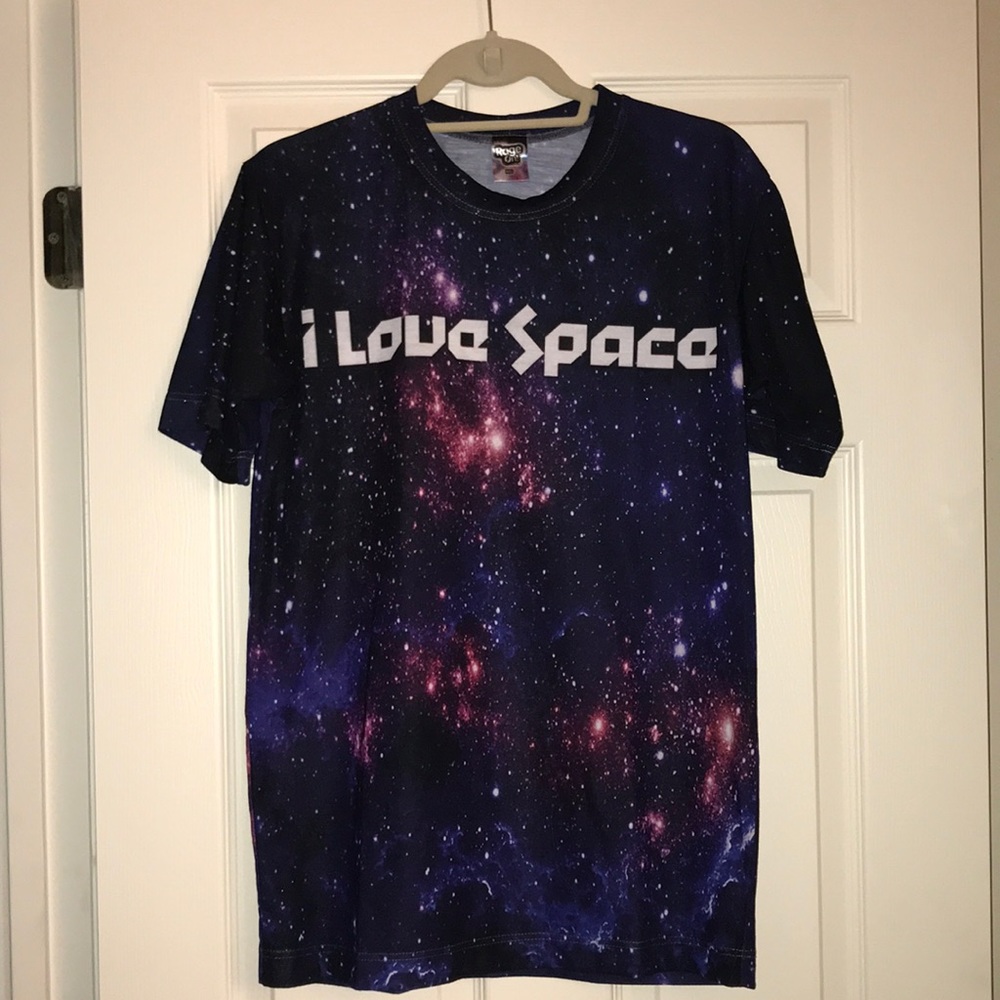 I Love Space Both Outer and Personal Custom Galaxy Print Short Sleeve T-Shirt